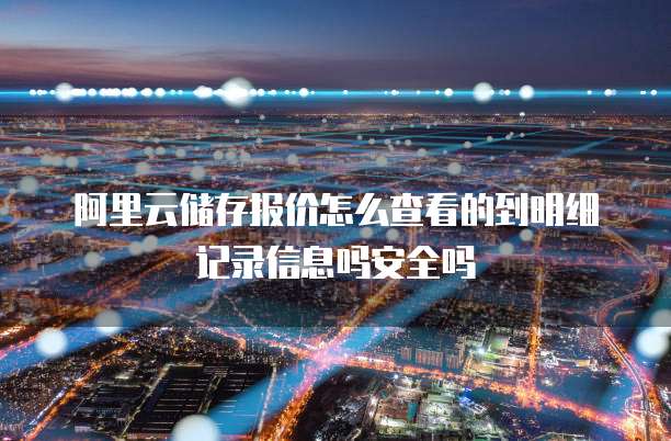 阿里云储存报价怎么查看的到明细记录信息吗安全吗