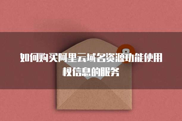 如何购买阿里云域名资源功能使用权信息的服务