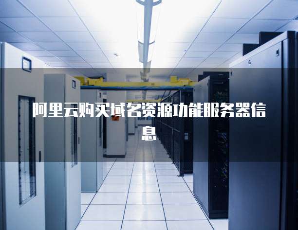 阿里云购买域名资源功能服务器信息