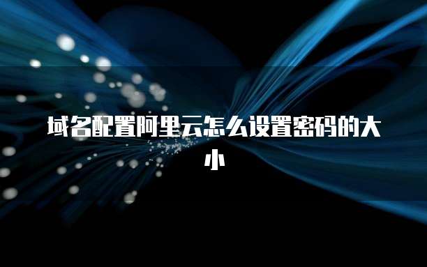 域名配置阿里云怎么设置密码的大小