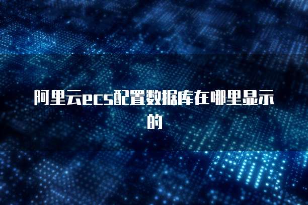 阿里云ecs配置数据库在哪里显示的