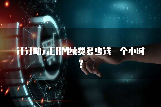 钉钉助云CRM续费多少钱一个小时?