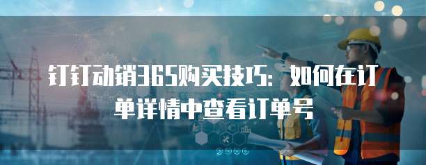 钉钉动销365购买技巧:如何在订单详情中查看订单号