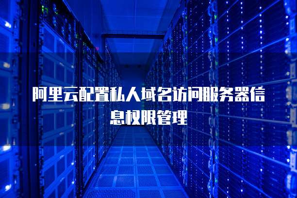 阿里云配置私人域名访问服务器信息权限管理
