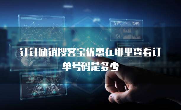 钉钉励销搜客宝优惠在哪里查看订单号码是多少