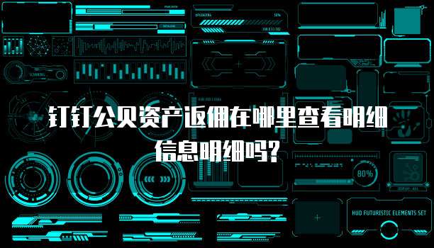 钉钉公贝资产返佣在哪里查看明细信息明细吗?