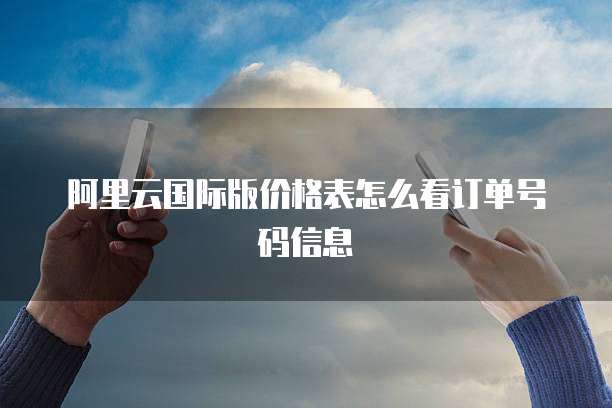 阿里云国际版价格表怎么看订单号码信息