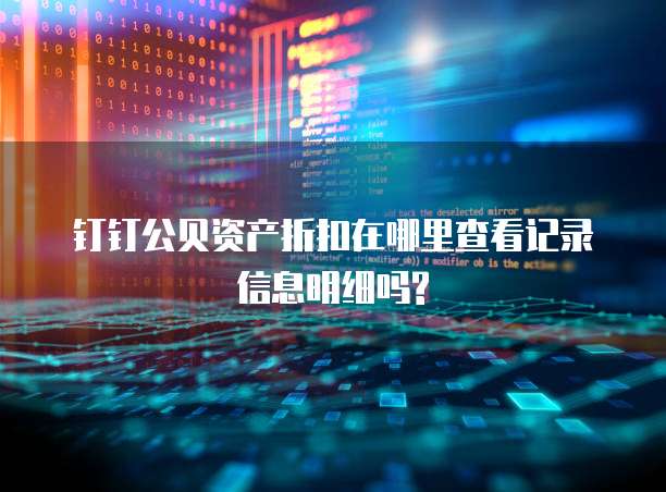钉钉公贝资产折扣在哪里查看记录信息明细吗?