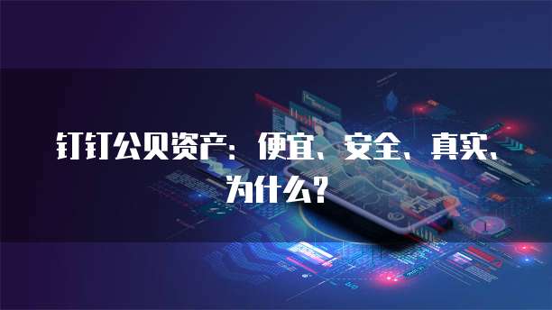 钉钉公贝资产:便宜、安全、真实、为什么?