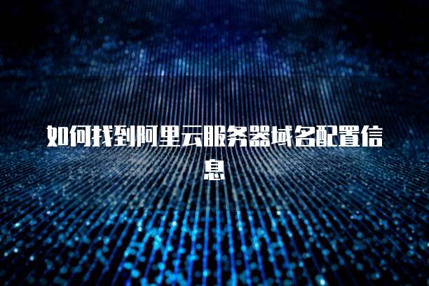 如何找到阿里云服务器域名配置信息