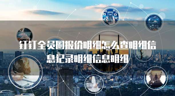 钉钉全员圈报价明细怎么查明细信息记录明细信息明细