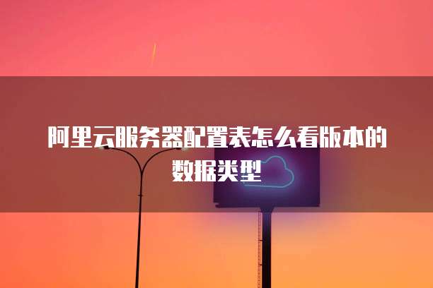 阿里云服务器配置表怎么看版本的数据类型