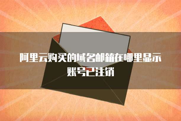 阿里云购买的域名邮箱在哪里显示账号已注销