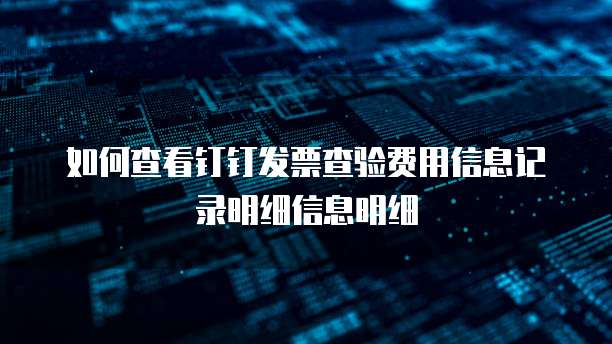 如何查看钉钉发票查验费用信息记录明细信息明细