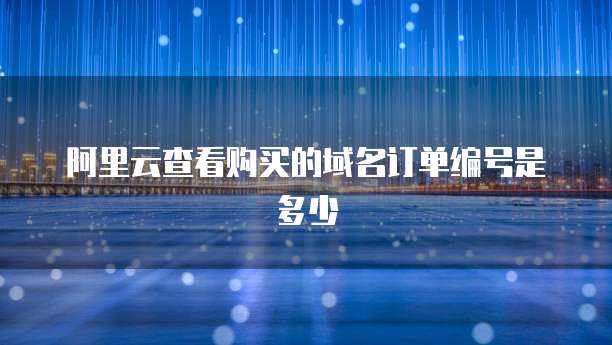 阿里云查看购买的域名订单编号是多少