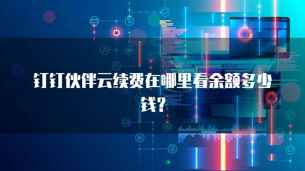钉钉伙伴云续费在哪里看余额多少钱？