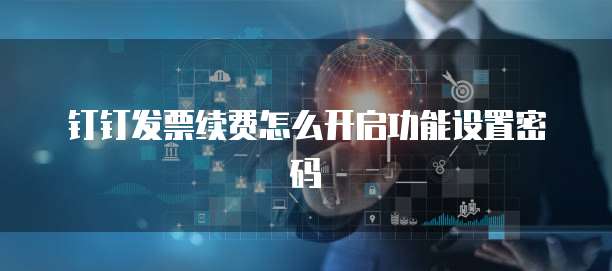 钉钉发票续费怎么开启功能设置密码