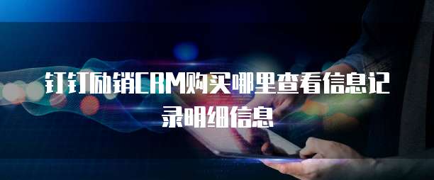钉钉励销CRM购买哪里查看信息记录明细信息