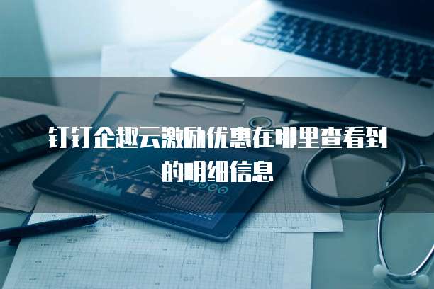 钉钉企趣云激励优惠在哪里查看到的明细信息