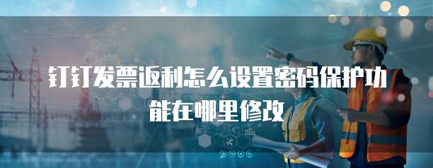 钉钉发票返利怎么设置密码保护功能在哪里修改