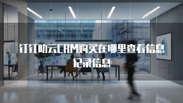 钉钉助云CRM购买在哪里查看信息记录信息