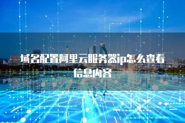 域名配置阿里云服务器ip怎么查看信息内容