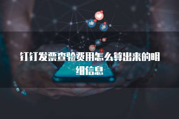 钉钉发票查验费用怎么算出来的明细信息