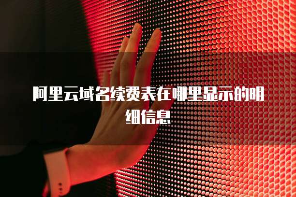 阿里云域名续费表在哪里显示的明细信息