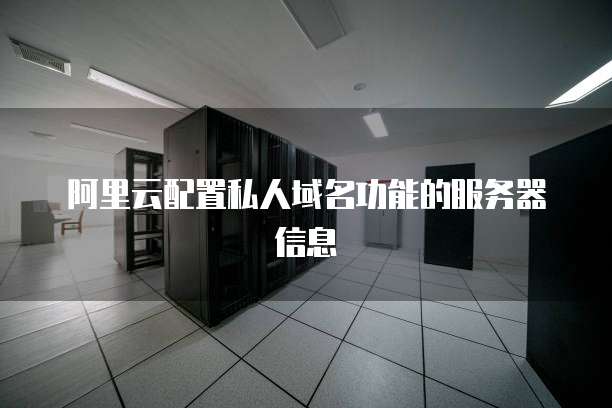 阿里云配置私人域名功能的服务器信息