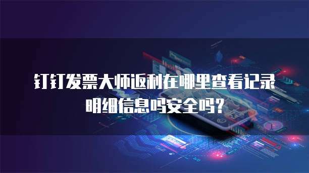 钉钉发票大师返利在哪里查看记录明细信息吗安全吗?