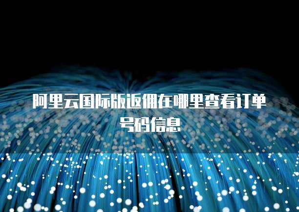阿里云国际版返佣在哪里查看订单号码信息