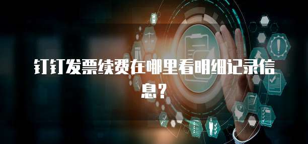 钉钉发票续费在哪里看明细记录信息?