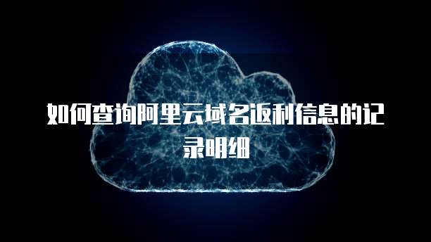 如何查询阿里云域名返利信息的记录明细