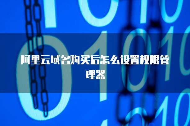 阿里云域名购买后怎么设置权限管理器
