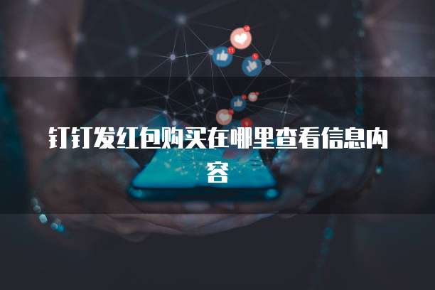 钉钉发红包购买在哪里查看信息内容
