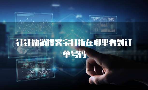 钉钉励销搜客宝打折在哪里看到订单号码