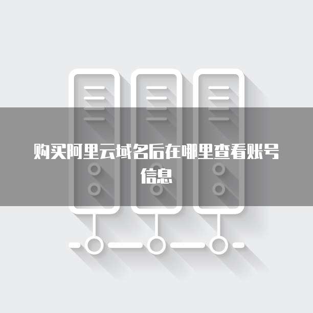购买阿里云域名后在哪里查看账号信息