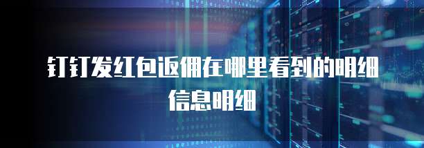 钉钉发红包返佣在哪里看到的明细信息明细