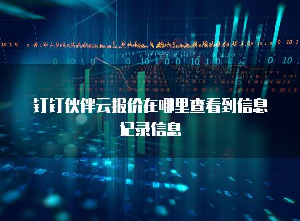 钉钉伙伴云报价在哪里查看到信息记录信息