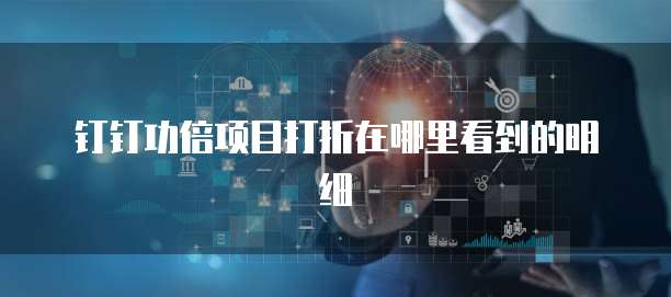 钉钉功倍项目打折在哪里看到的明细