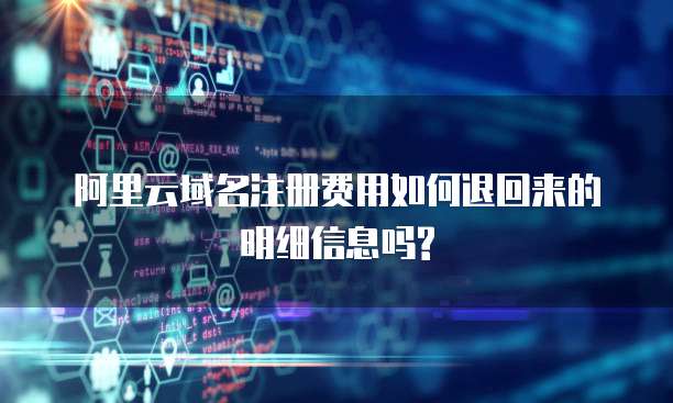 阿里云域名注册费用如何退回来的明细信息吗?