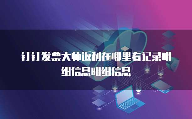 钉钉发票大师返利在哪里看记录明细信息明细信息