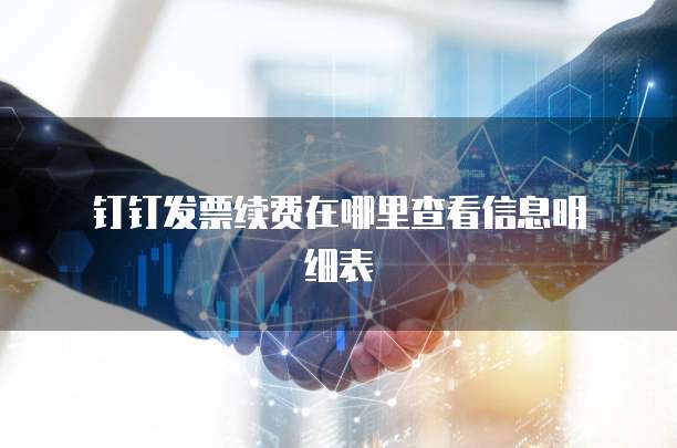 钉钉发票续费在哪里查看信息明细表