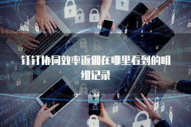 钉钉协同效率返佣在哪里看到的明细记录