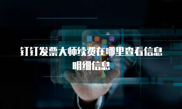 钉钉发票大师续费在哪里查看信息明细信息