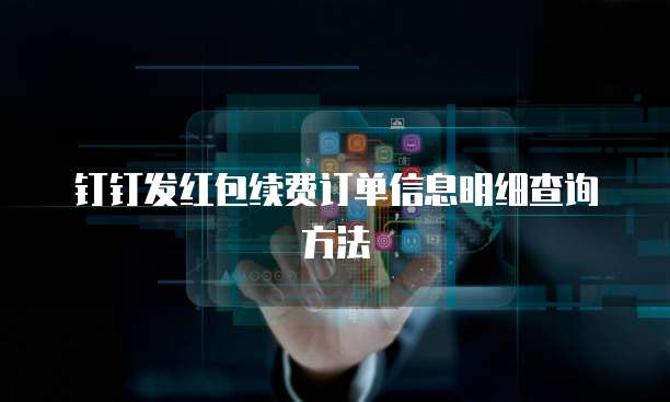 钉钉发红包续费订单信息明细查询方法