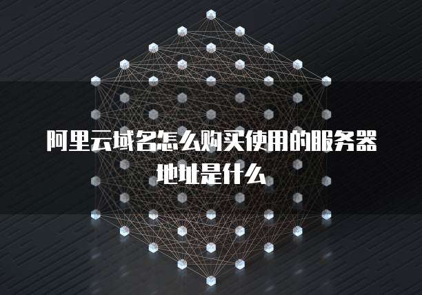 阿里云域名怎么购买使用的服务器地址是什么