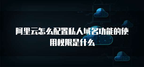 阿里云怎么配置私人域名功能的使用权限是什么