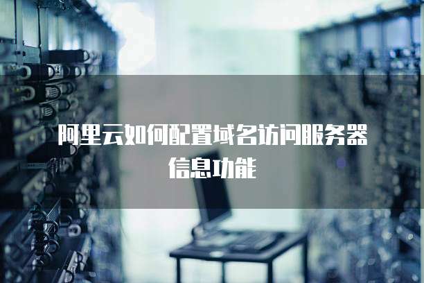  阿里云如何配置域名访问服务器信息功能