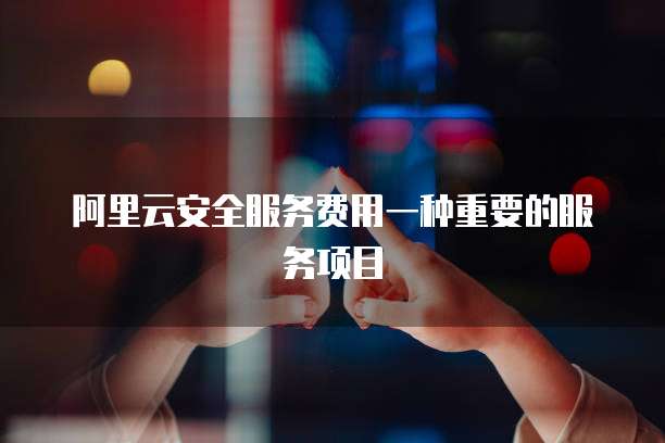 阿里云安全服务费用一种重要的服务项目